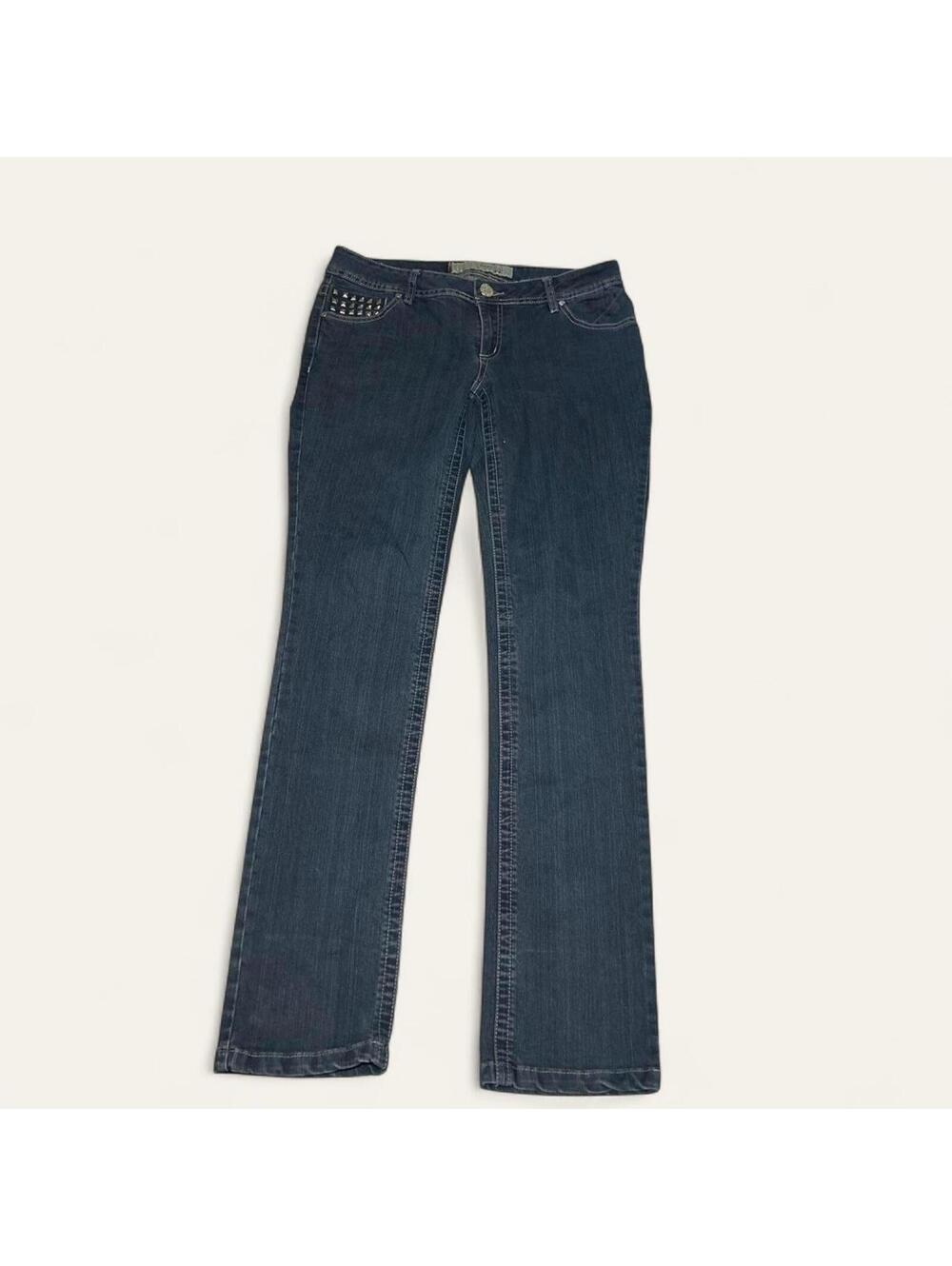 Y2K FOXY Blue Denim Jeans Studded Pocket Vintage Fit - Picture 2 of 6
